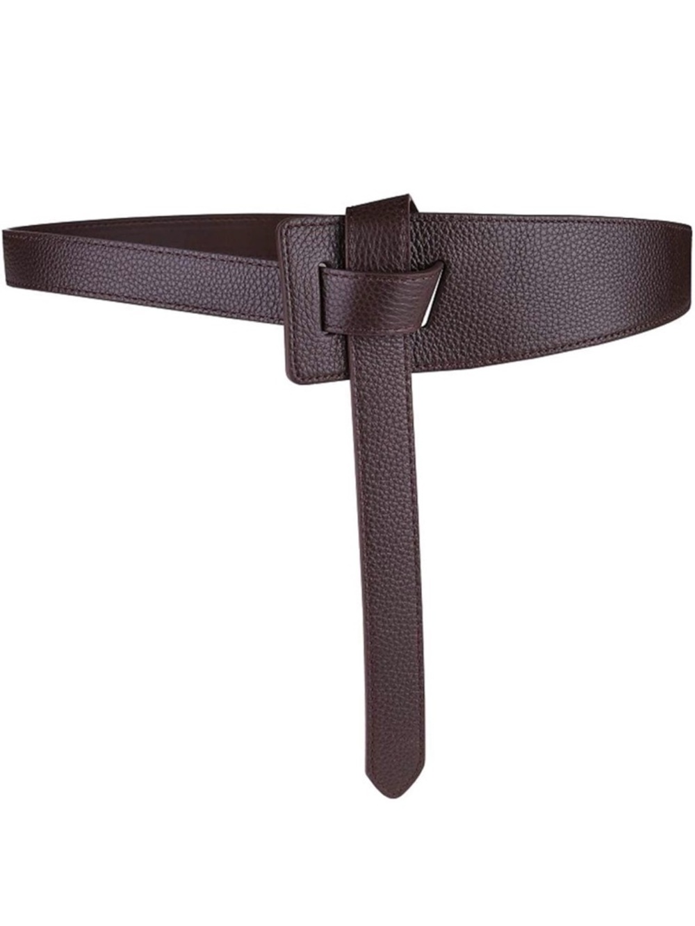 Women’s Dark Brown Textured real Leather Knot Belt